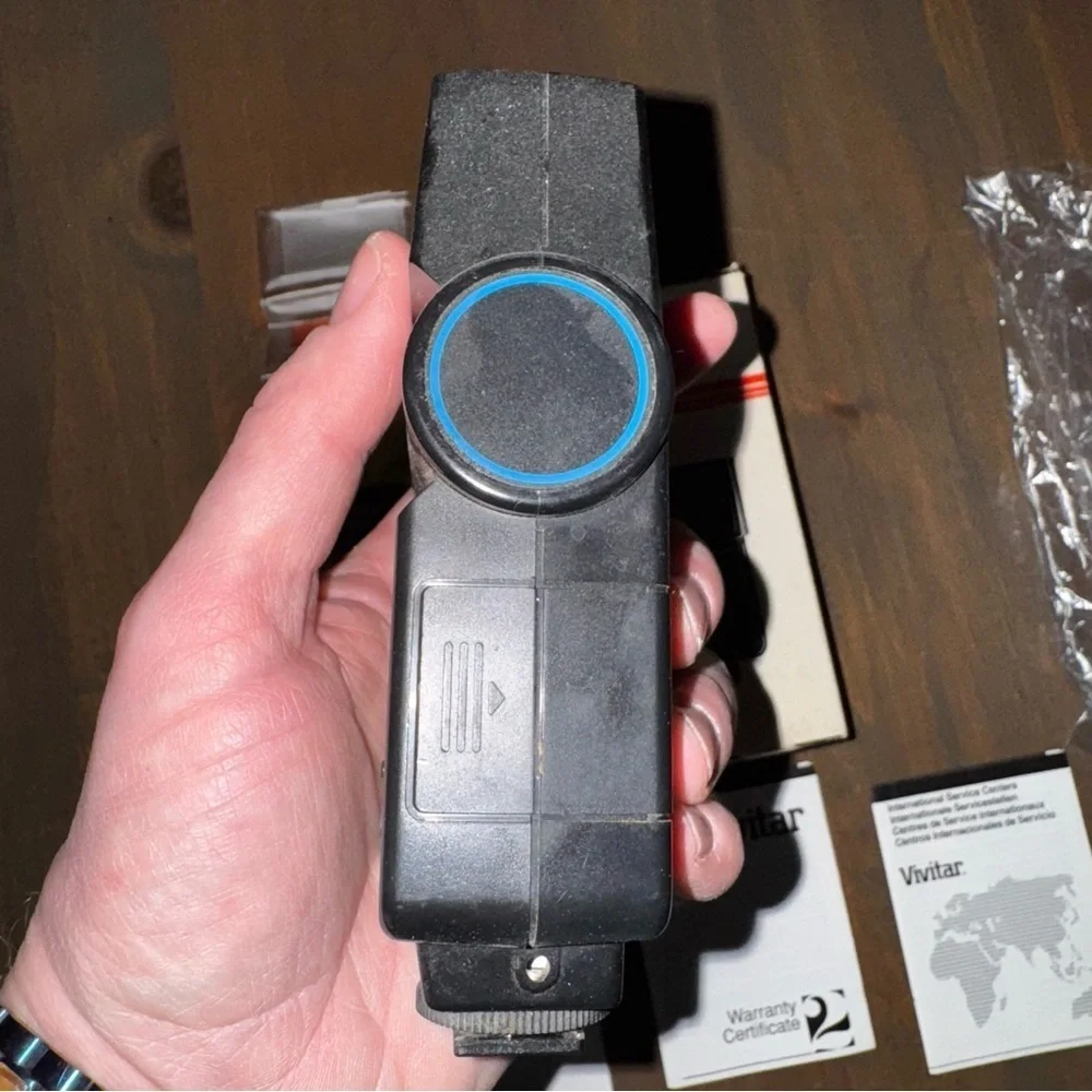 Vtg Vivitar Auto Thyristor 2800 Shoe Mount Flash Working W/ Filters, Box, Manual